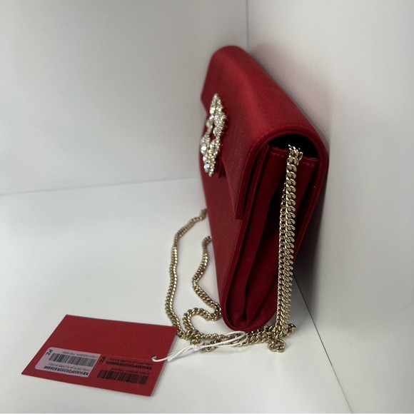 Roger Vivier Envelope Flap Flower Buckle Purse in Red - Picture 2 of 9
